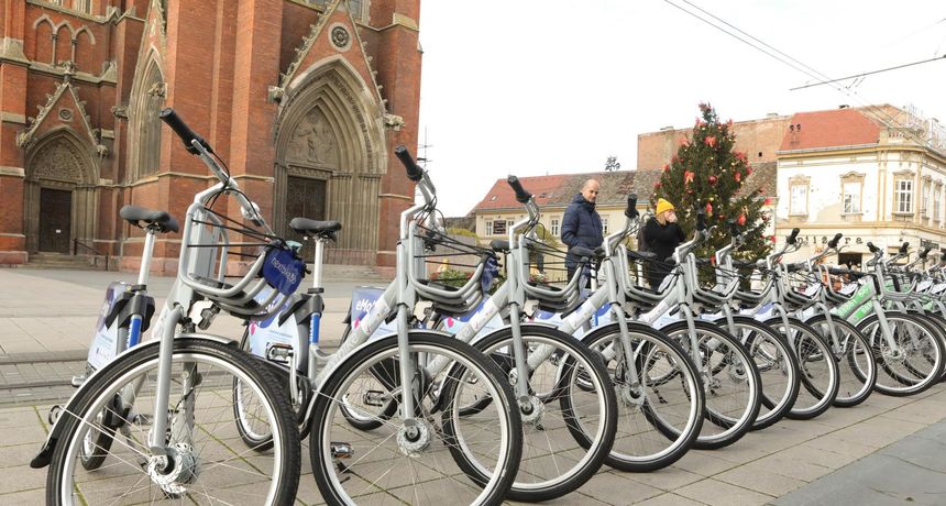 Osijek u pogon pustio 50 električnih i 125 mehaničkih javnih bicikala
