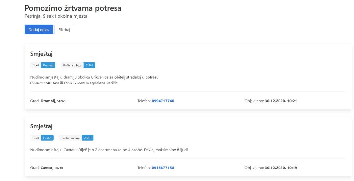 Slavonac napravio aplikaciju koja na jednom mjestu objedinjuje pomoć u smještaju i prijevozu za sve pogođene potresima