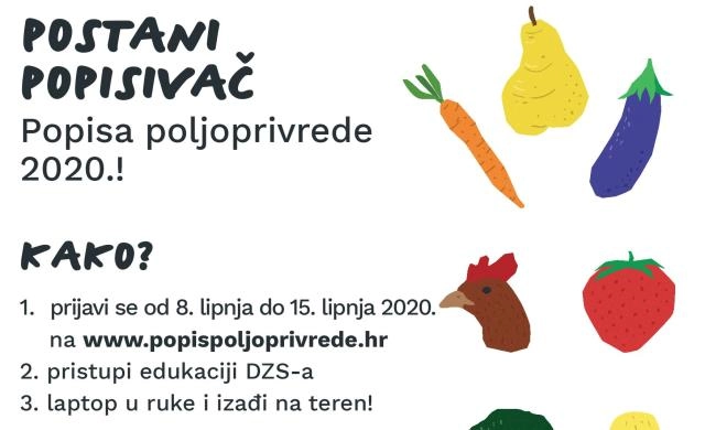 Postani popisivač Popisa poljoprivrede!