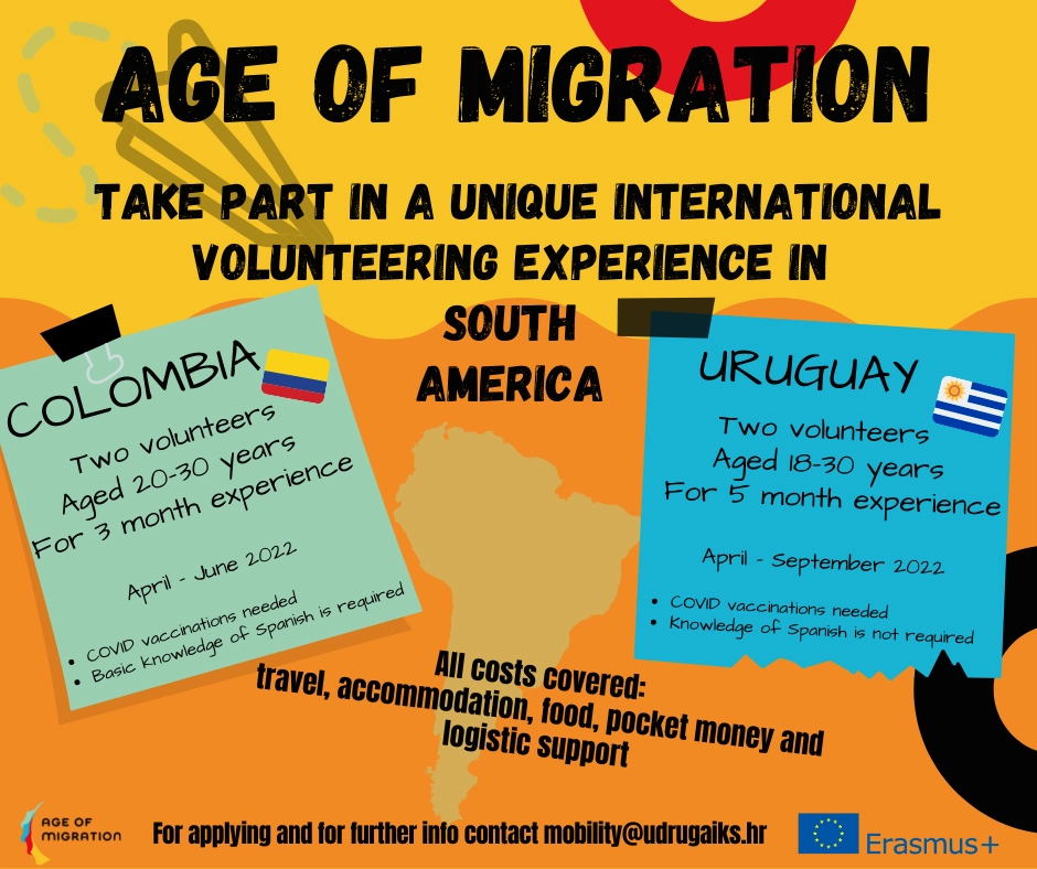 ERASMUS+ PRILIKA ZA MLADE IZ HRVATSKE_ poziv za volontiranje u Urugvaju i Kolumbiji