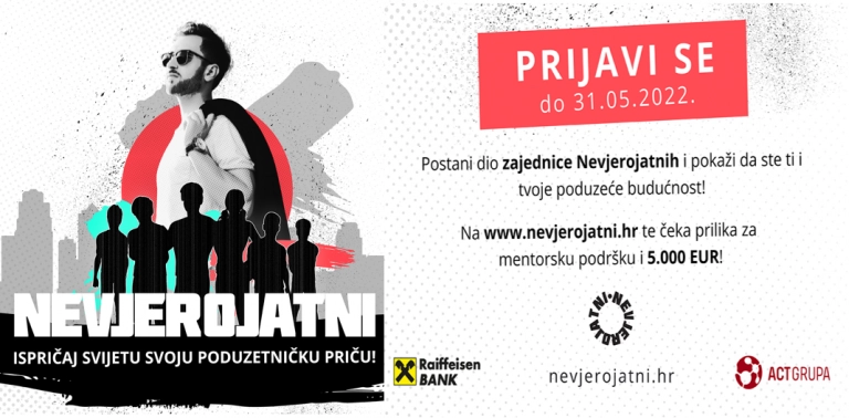Otvorene prijave na potporni poduzetnički program ACT Grupe “Nevjerojatni”