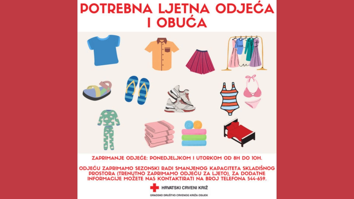 Crveni križ prikuplja ljetnu odjeću i obuću