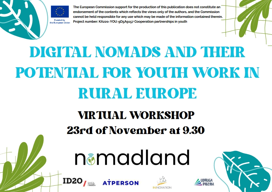 WEBINAR Digitalni nomadi i njihov potencijal za rad s mladima u ruralnoj Europi