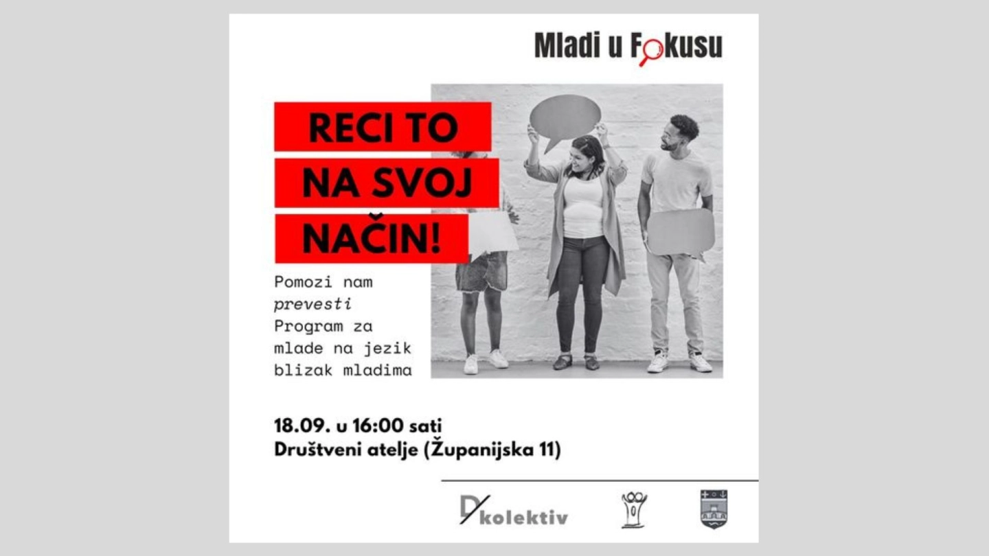 Poziv mladima – Reci to na svoj način!